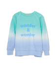 Wander and Wonder - ombre sweatshirt - arctic