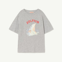 The animals observatory - Rooster kids tshirt - Grey dolphin