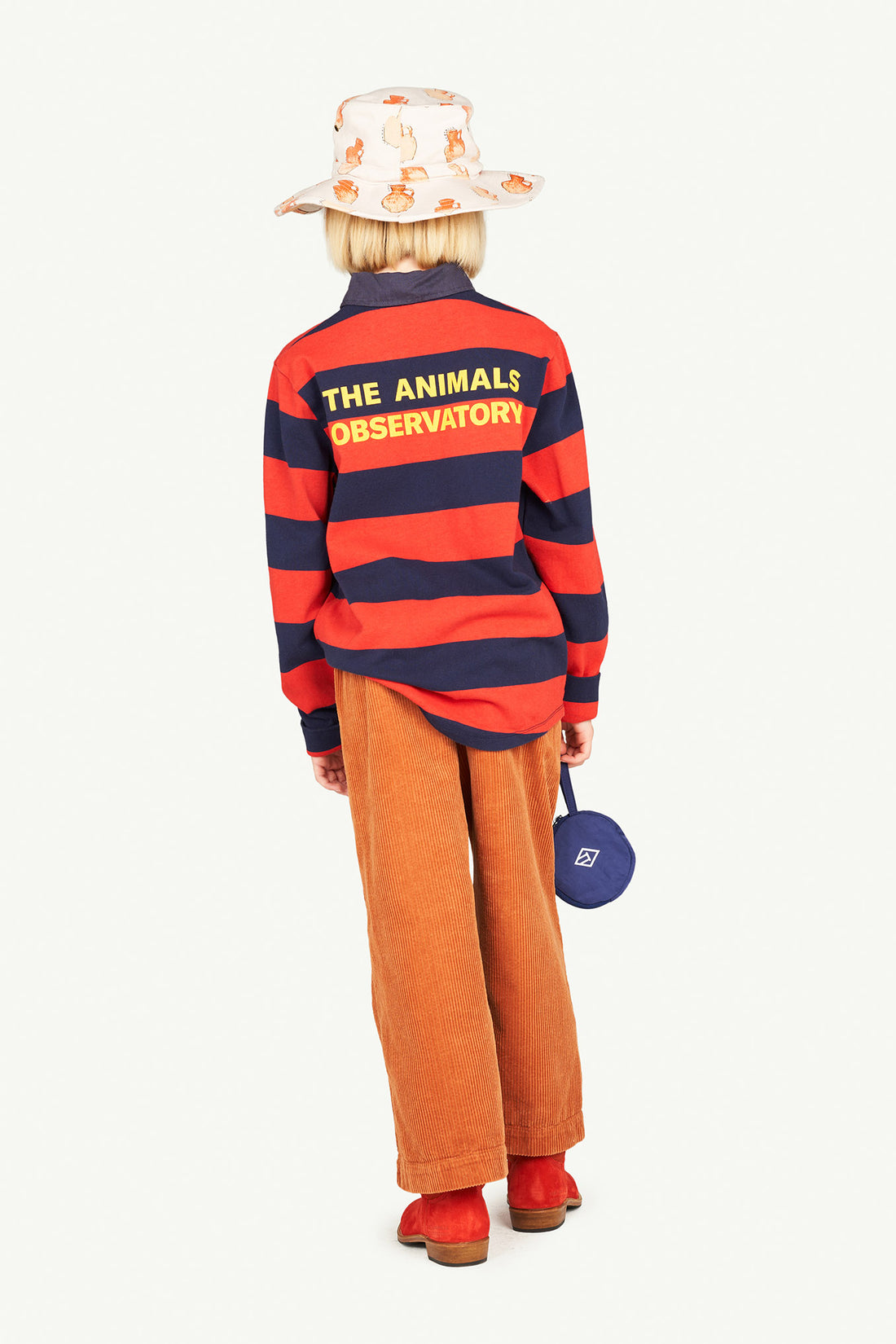 The animals observatory - Eel kids t-shirt - Deep blue stripes