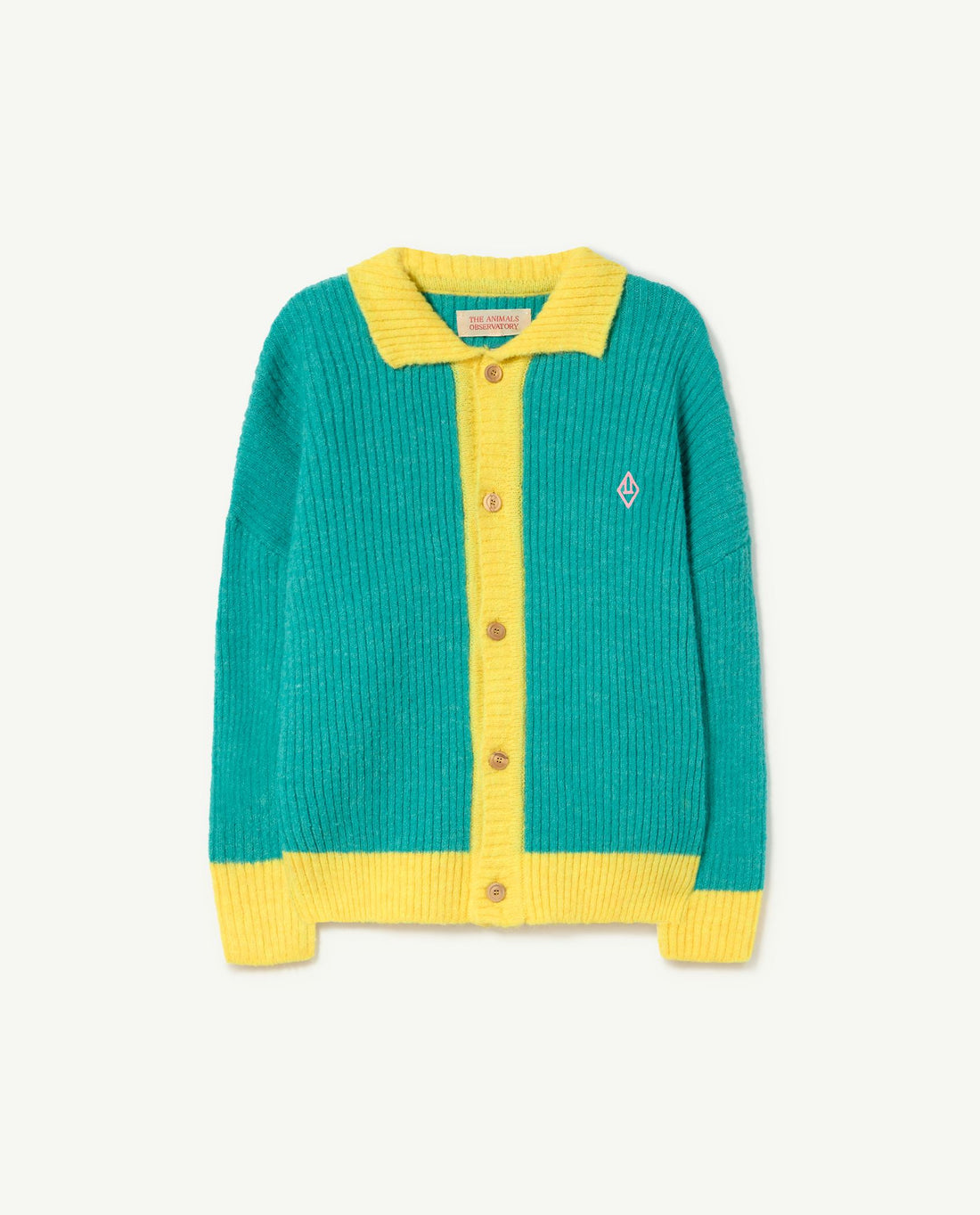 The animals observatory - Bicolor toucan kids cardigan - Turquoise logo