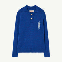The animals observatory - Raven kids sweater - Blue logos