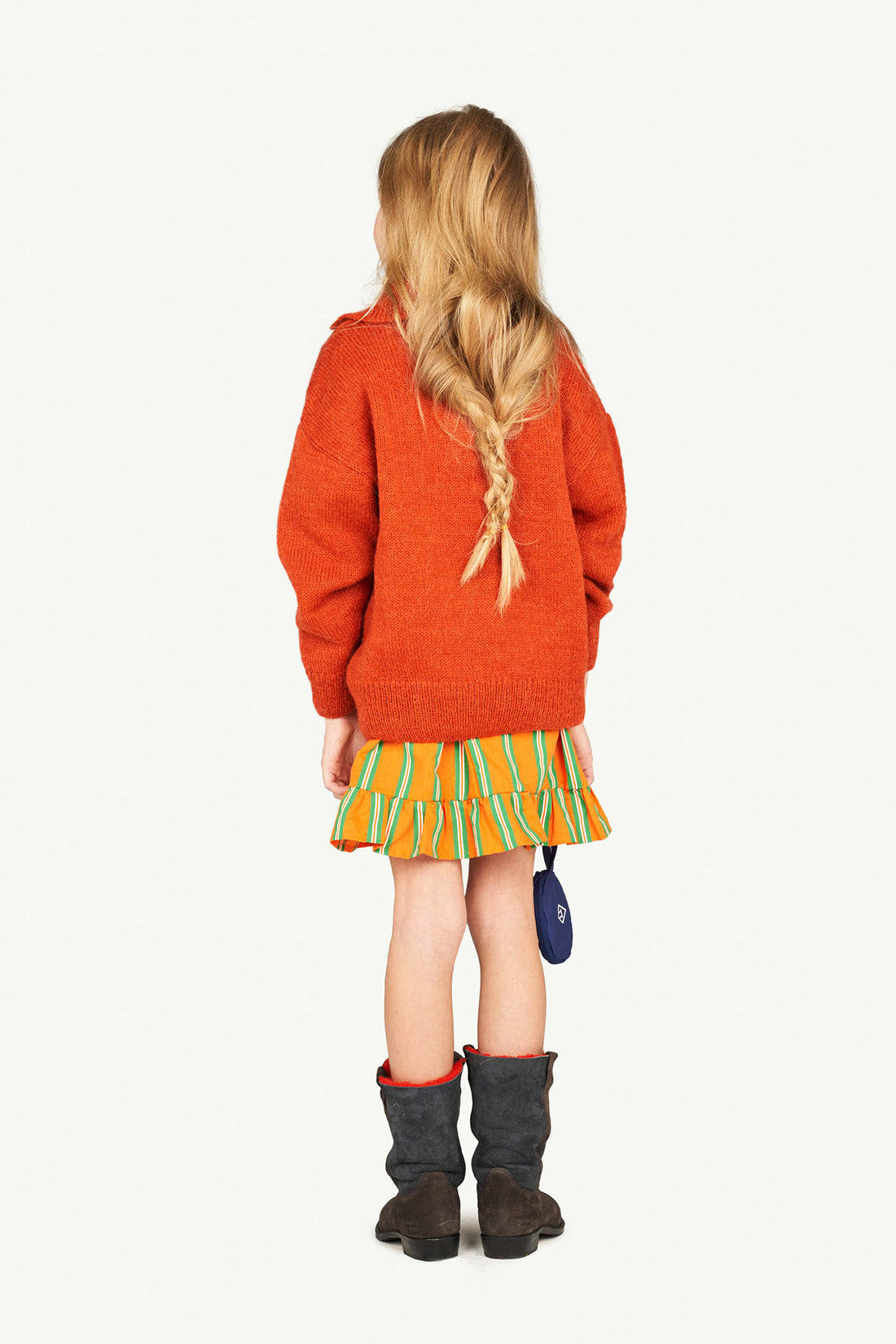 The animals observatory - Raven kids sweater - Deep orange logos