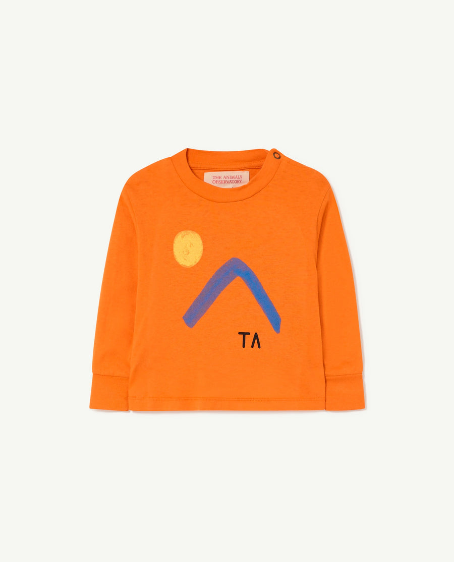 The animals Observatory - dog baby t-shirt - orange sun