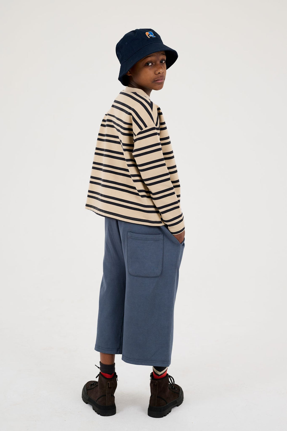 Repose Ams - Boxy sweater - Natural iron stripe