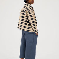 Repose Ams - Boxy sweater - Natural iron stripe