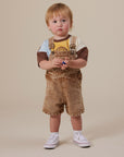 Goldie + Ace - burton denim short overalls - brown