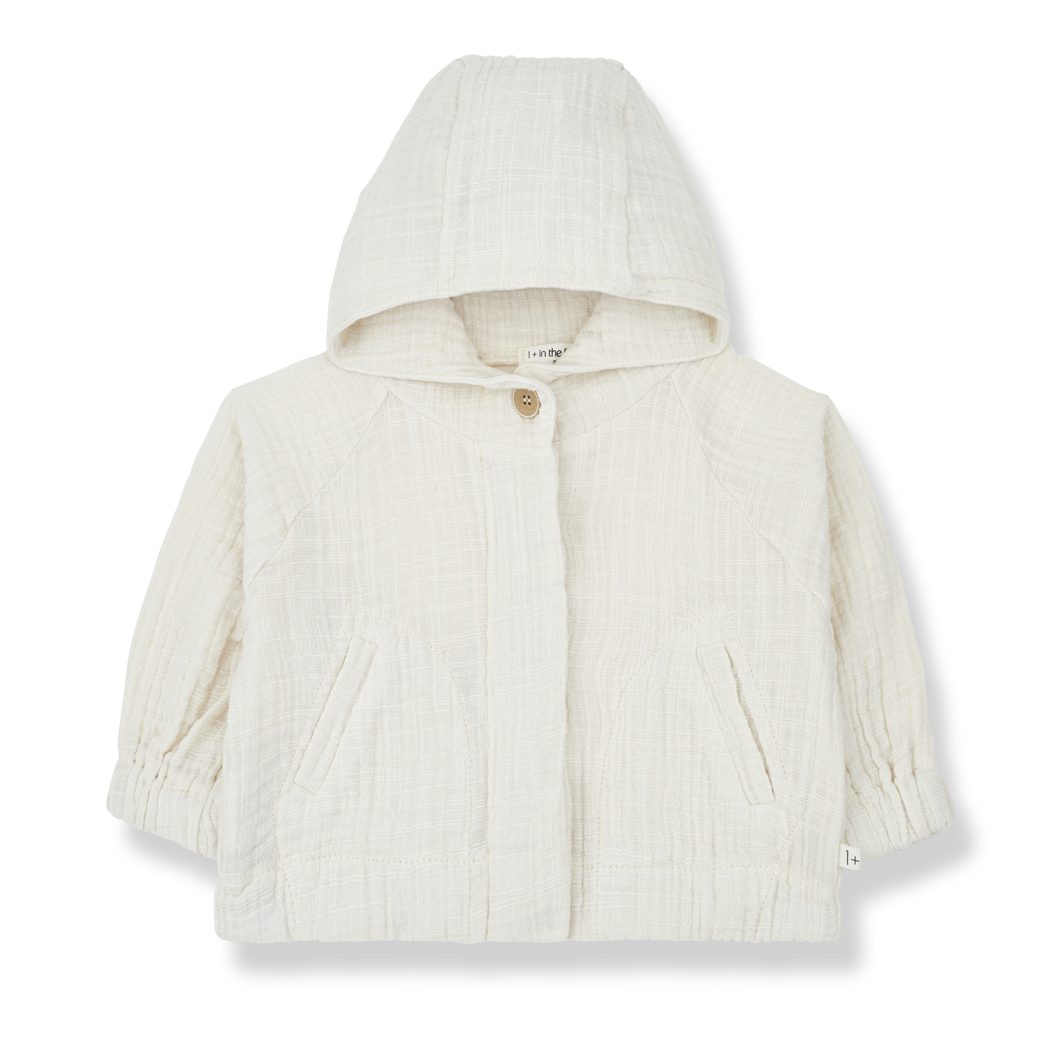 1+ in the family - gennaro - muslin hooded jacket - ivory