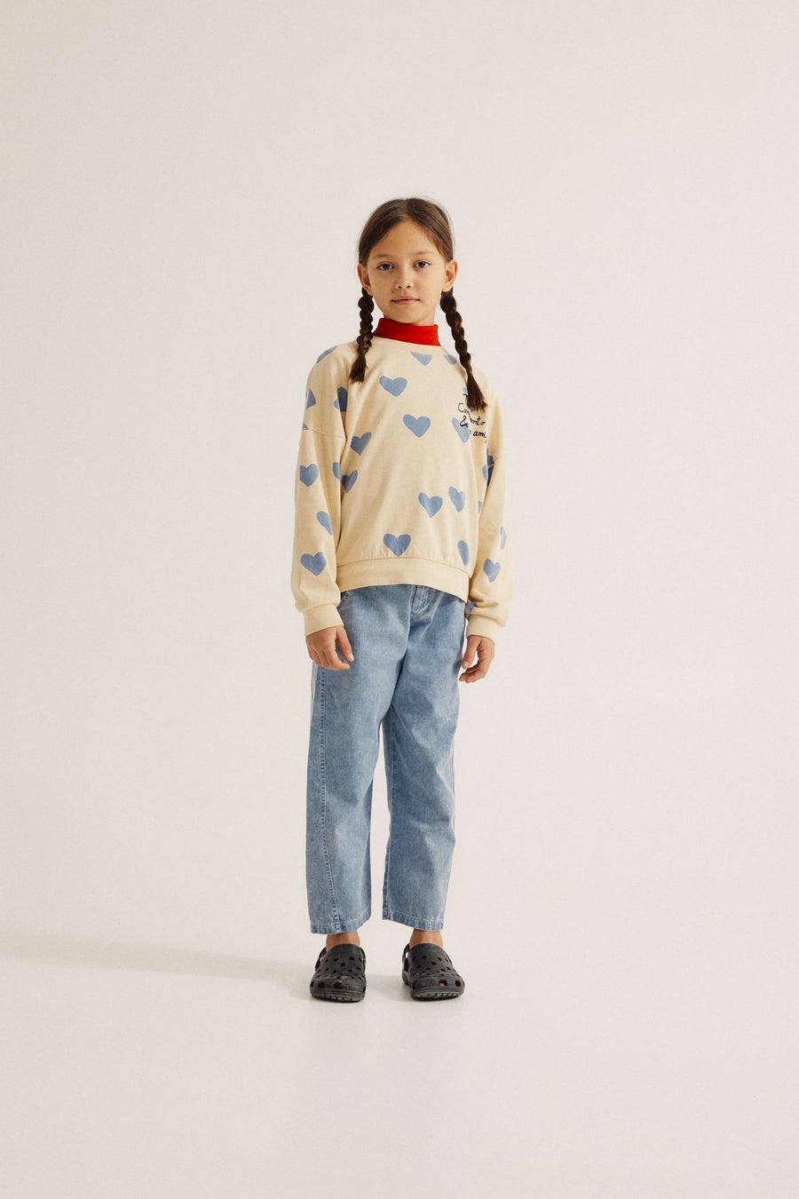 The Campamento - Hearts oversized kids sweater - Yellow