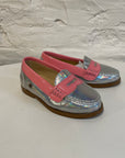 Penny loafers - neon pink/metallic