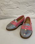 Penny loafers - neon pink/metallic