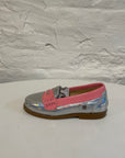 Penny loafers - neon pink/metallic