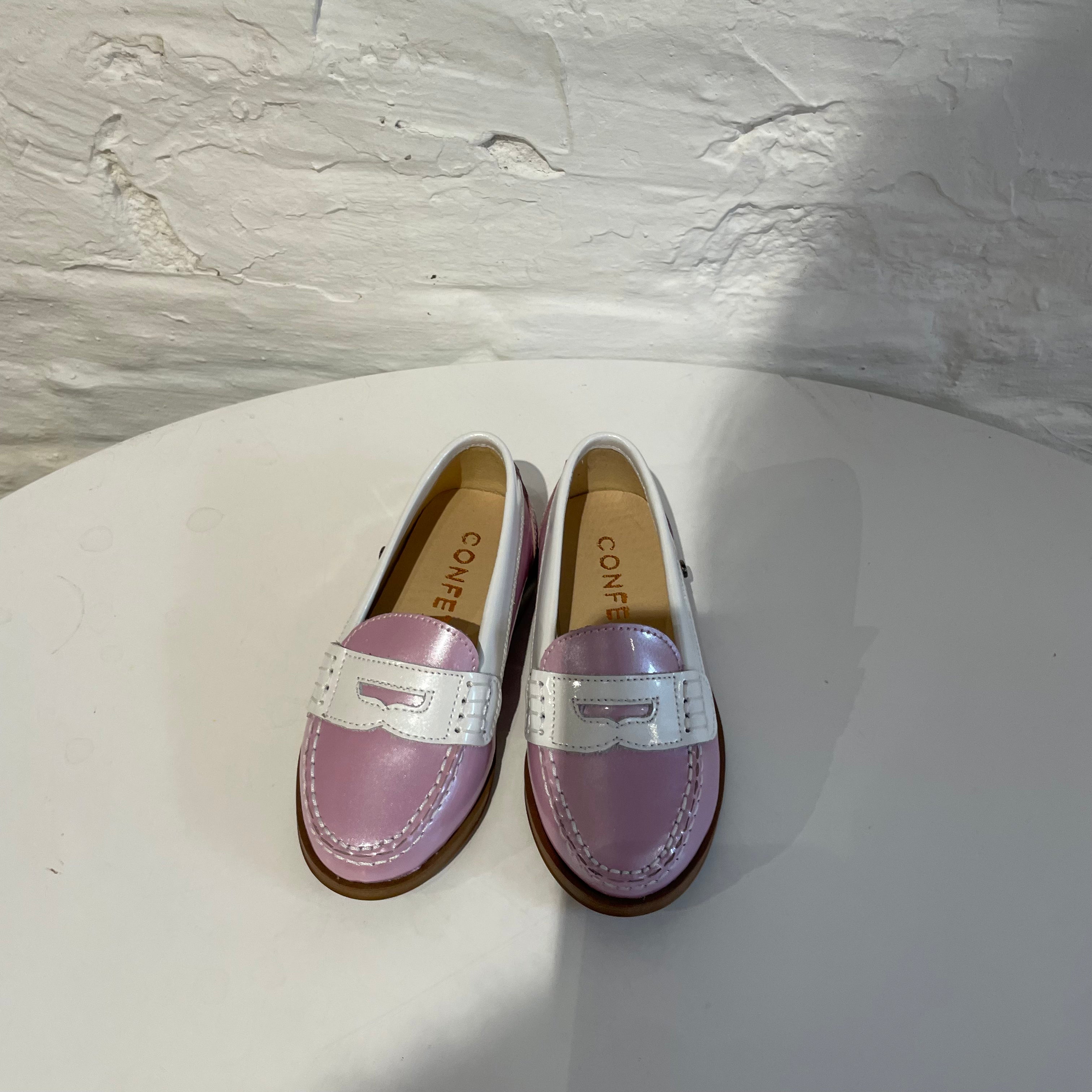 Penny loafers - lila/white