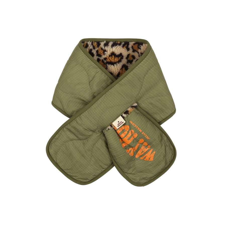 Jelly Mallow - quilted reversible scarf - khaki