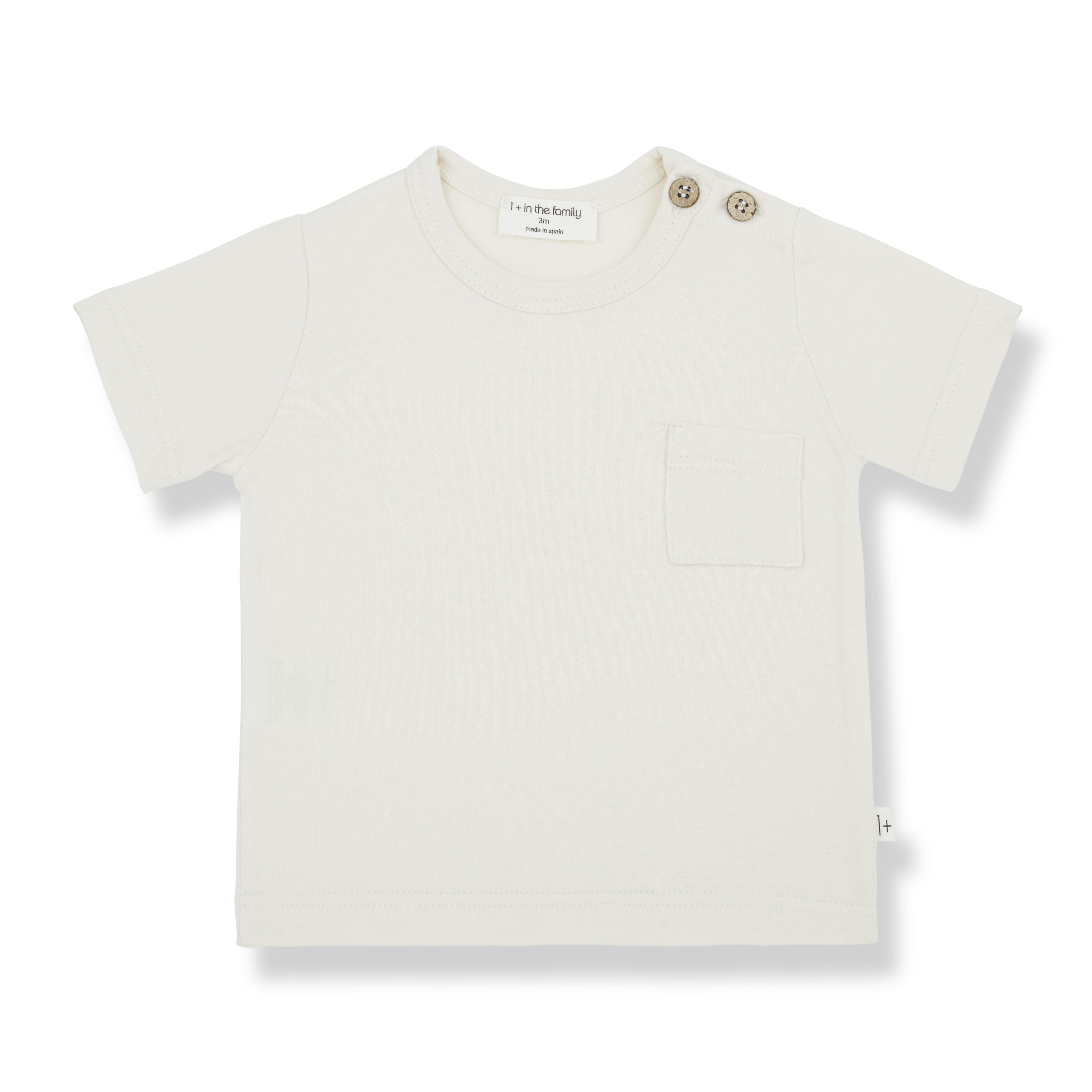 1+ in the family - leon - plain jersey t-shirt - ivory