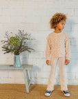 Buho - kids - rib velvet pants - cream pink