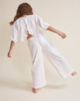 Buho - kids - embroidery pants - ivory