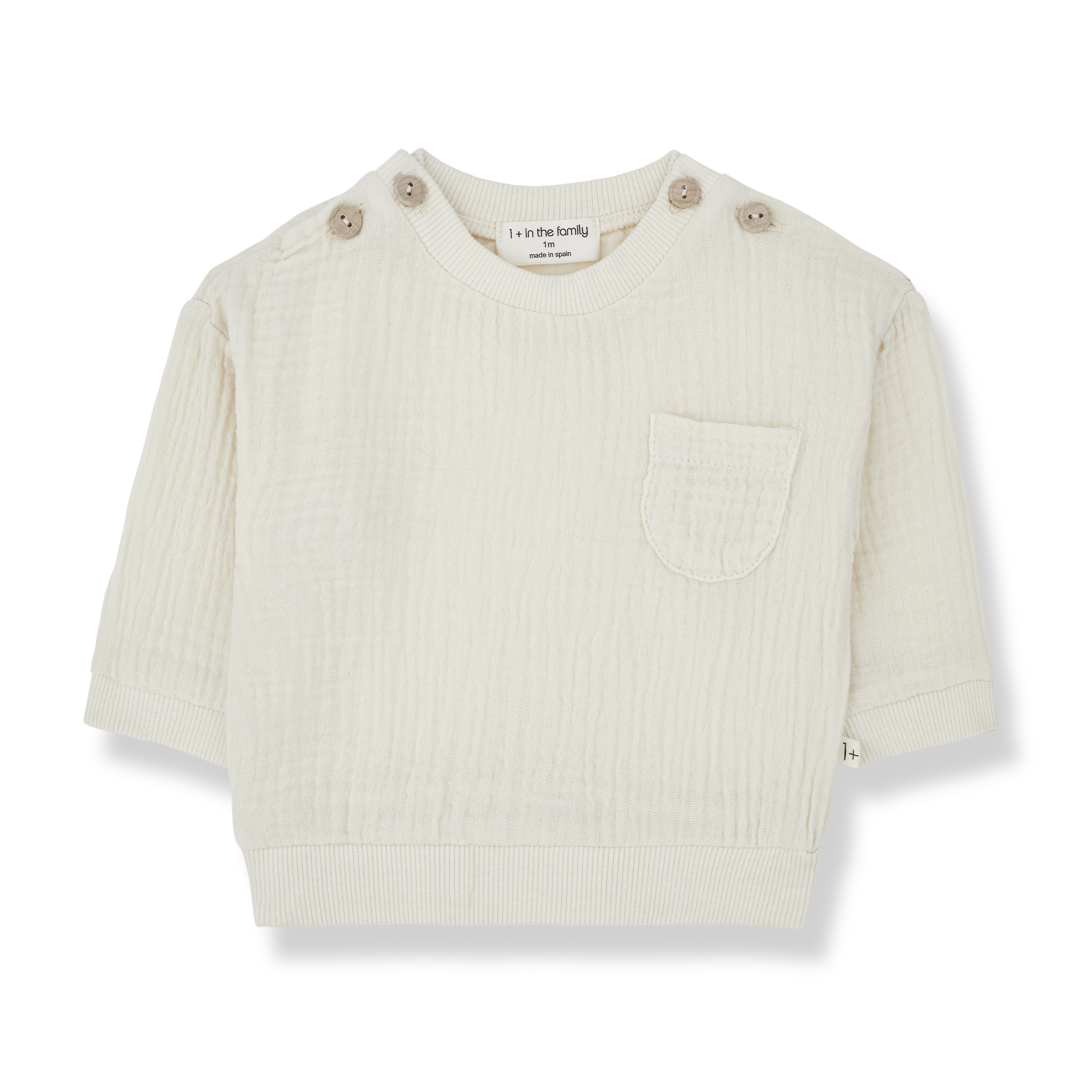 1+ in the family - lorenzo - muslin sweater - ivory