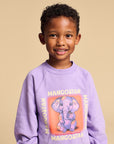 Maison Mangostan - sweet elephant sweatshirt - lilac