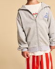 Maison Mangostan - zip hoodie - grey melange