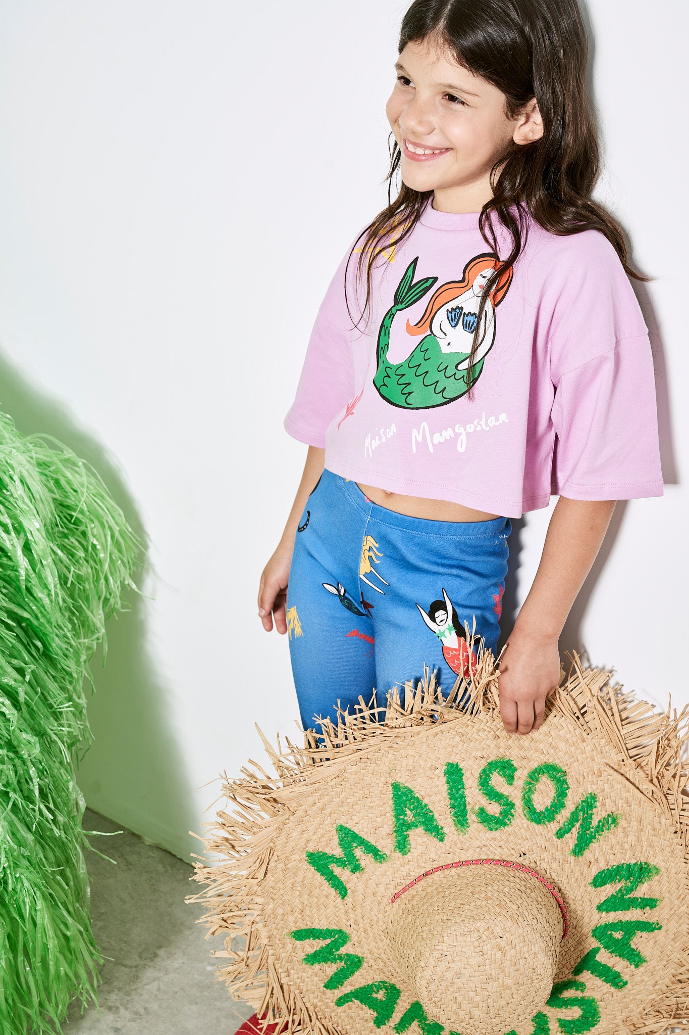 Maison Mangostan - mermaid crop t-shirt - lilac