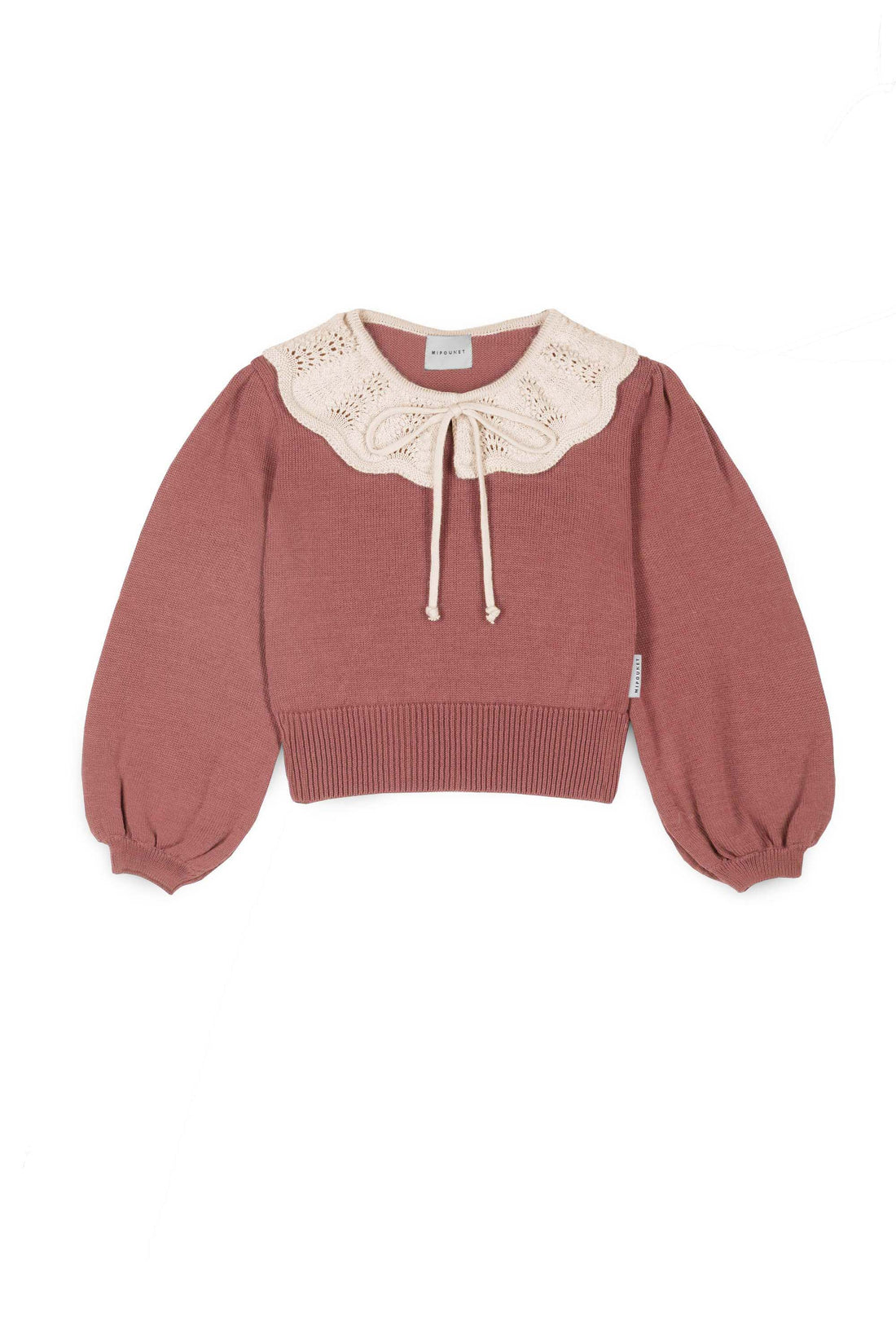 Mipounet - gala collared wool sweater - pink