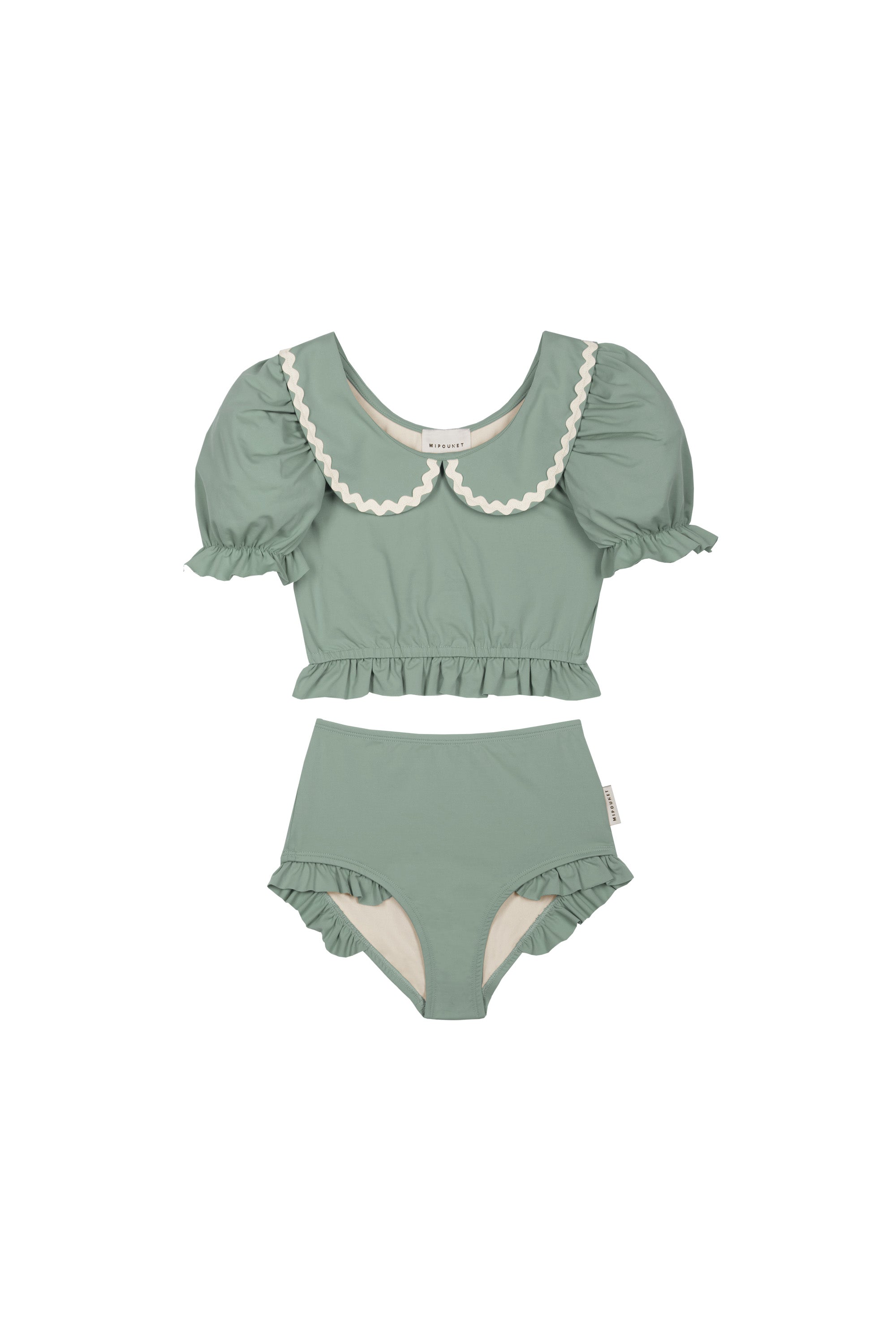 Mipounet - catalina collared swimsuit - musgo green