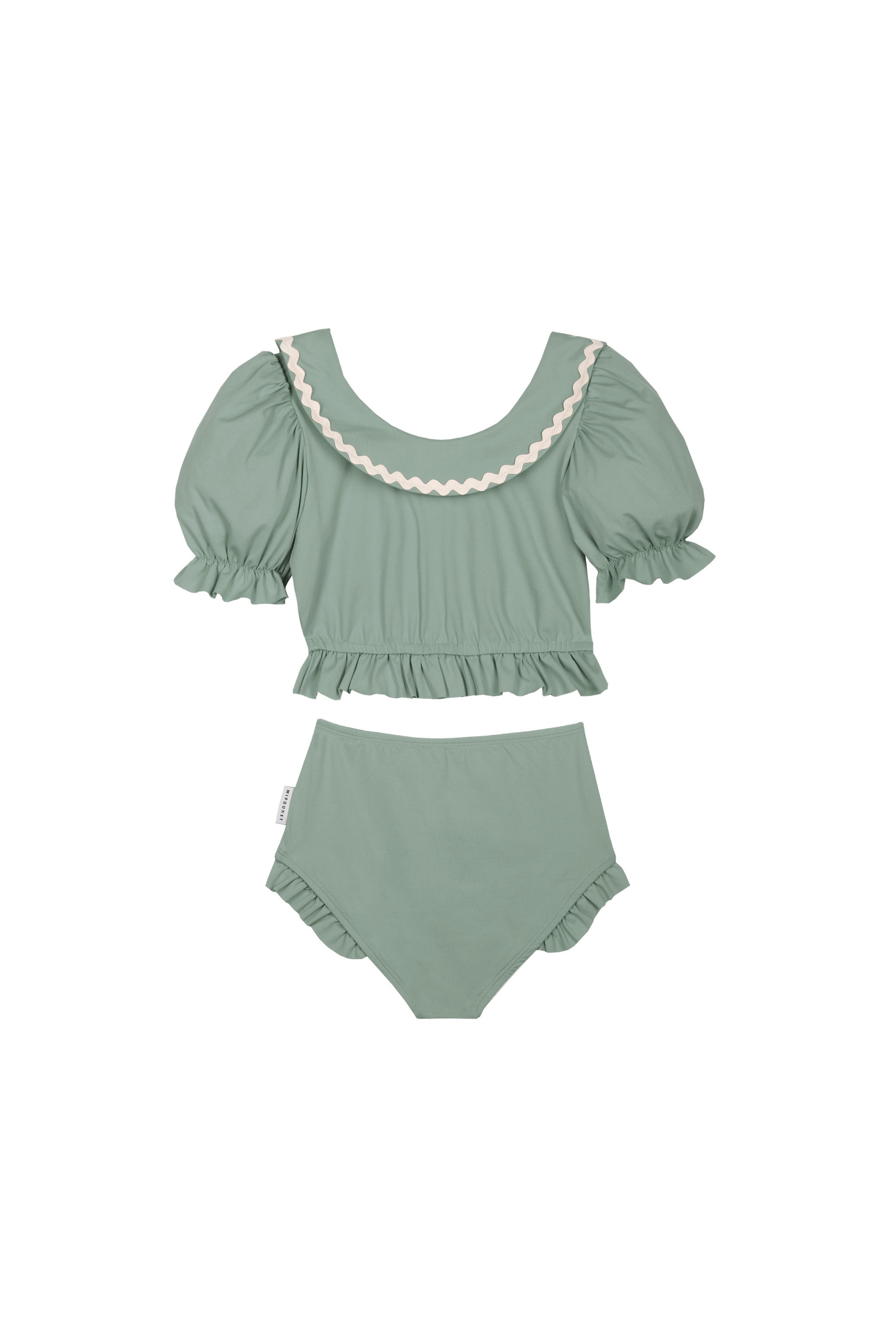 Mipounet - catalina collared swimsuit - musgo green