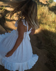 Marmar - danita - frill linen dress - white