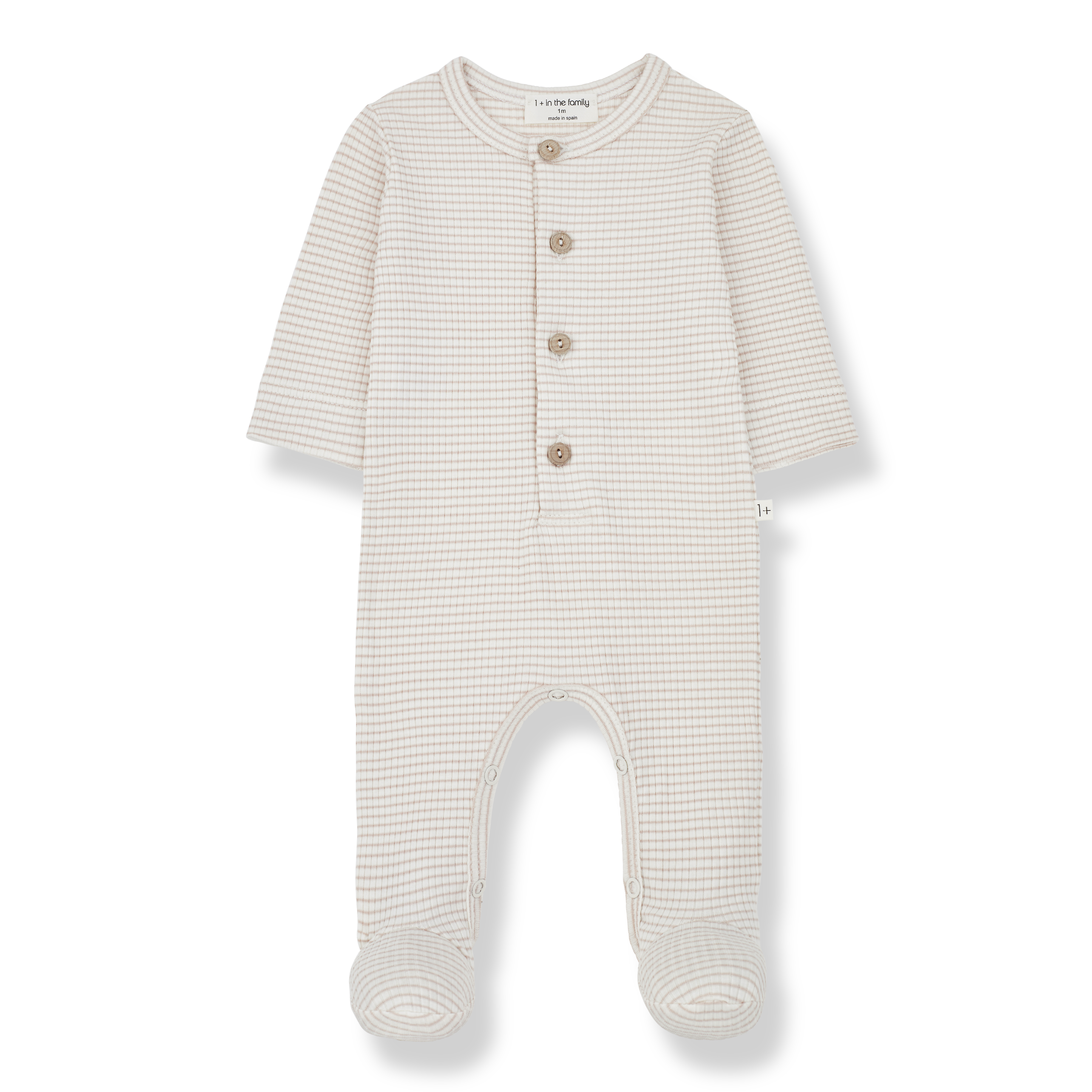 1+ in the family - nino - jumpsuit with feet - nude/ivory