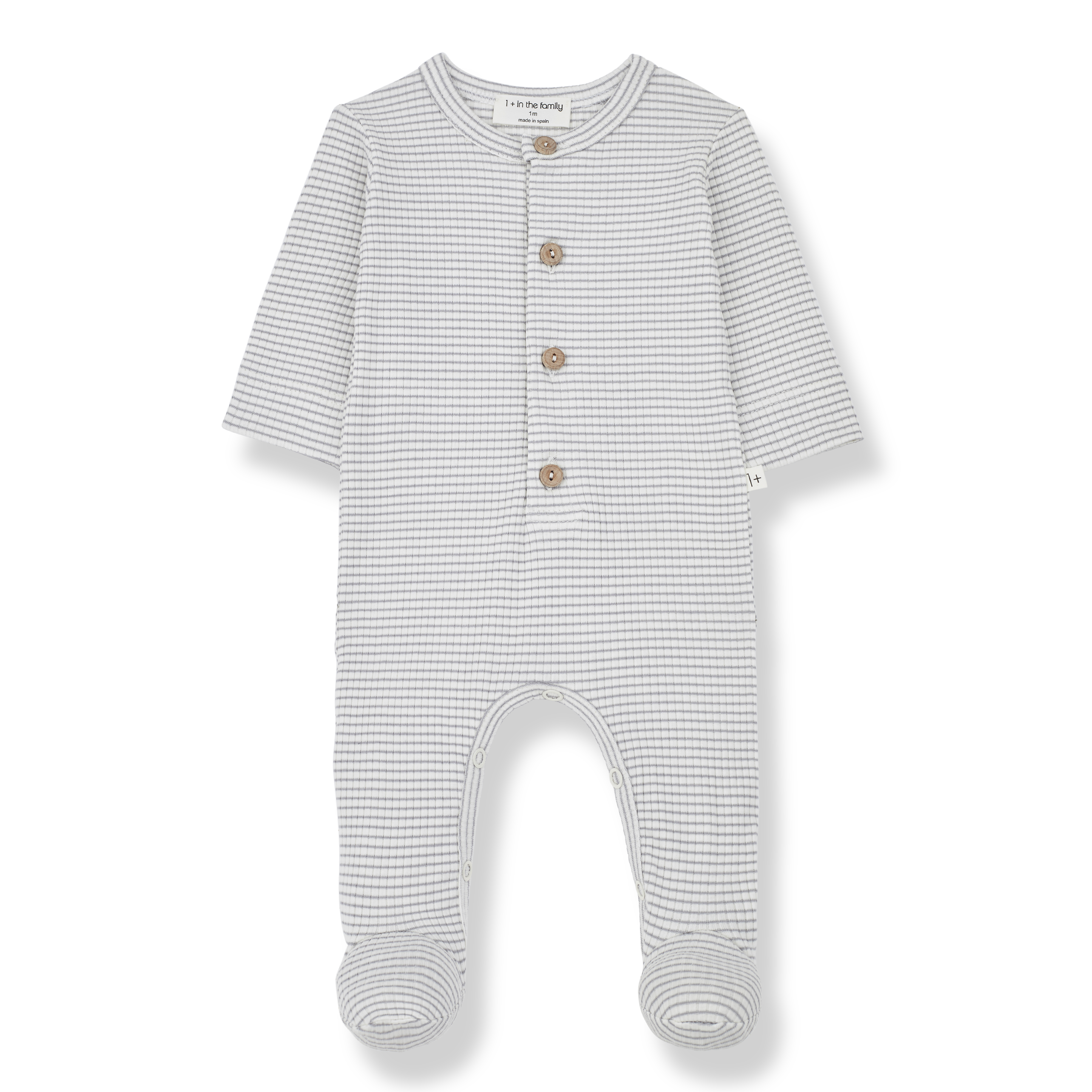 1+ in the family - nino - jumpsuit with feet - smoky/ivory