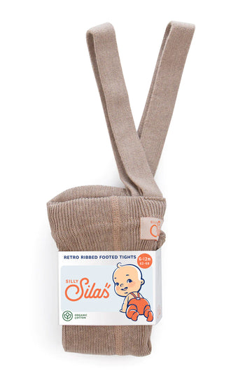 Silly Silas - footed cotton tights - peanut blend