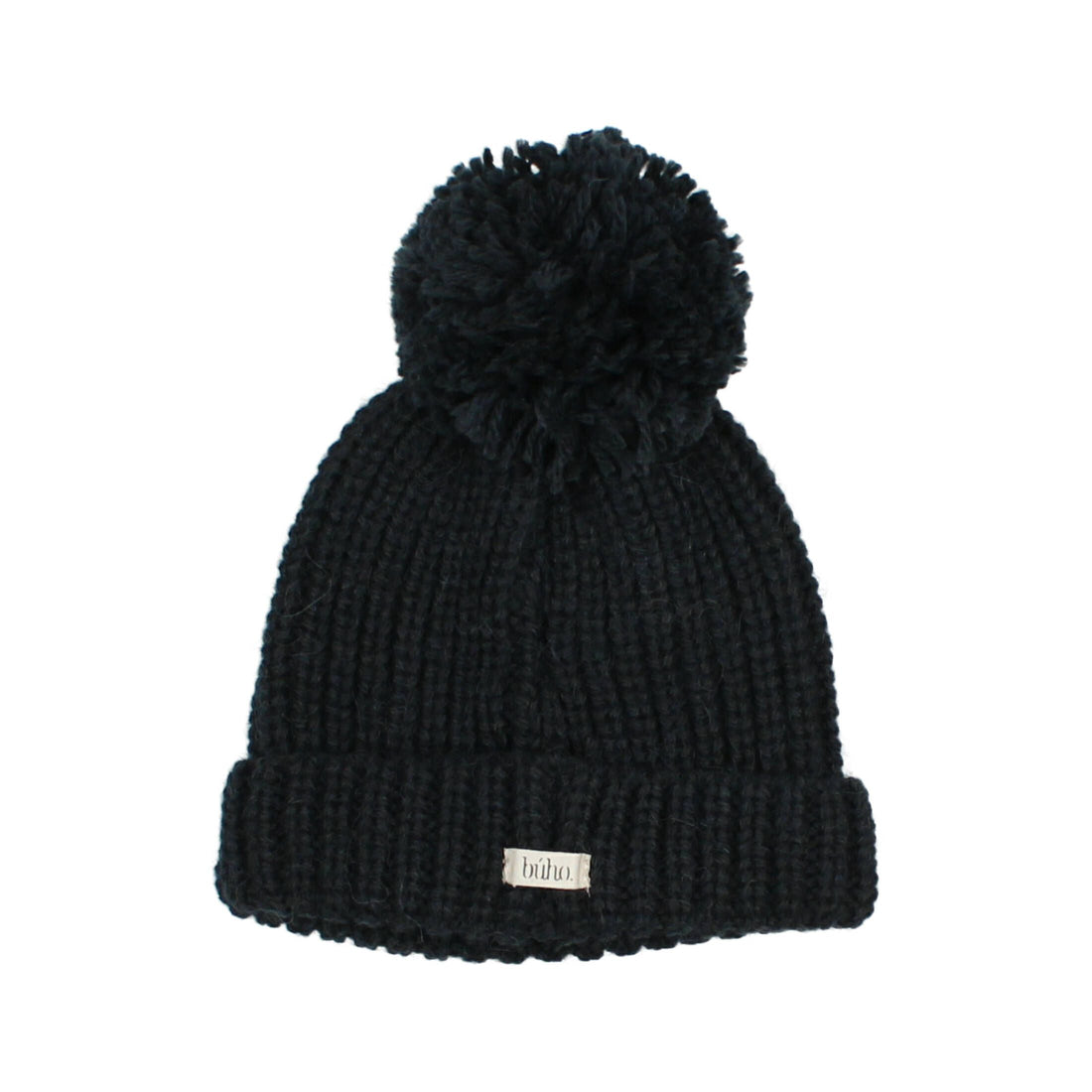 Buho - kids - pompom soft knit hat - deep forest