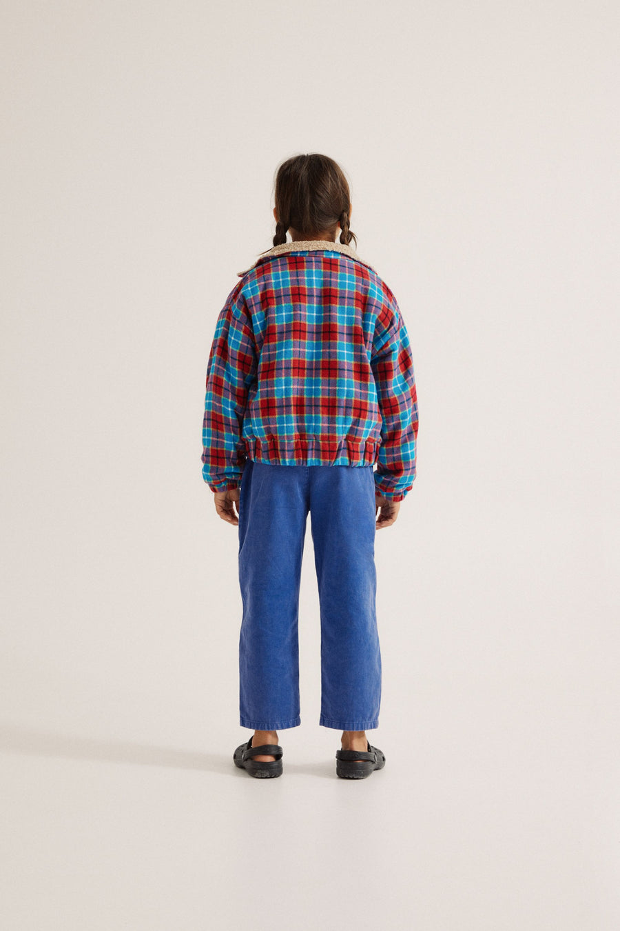 The Campamento - Red & blue checked kids jacket - blue