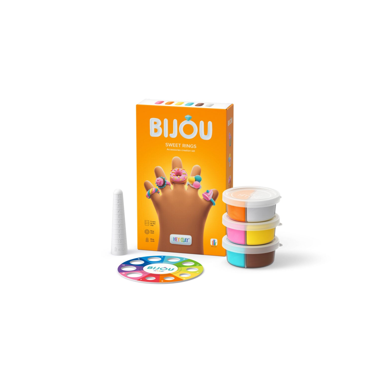 Heyclay - bijou rings - candy - 3 cans