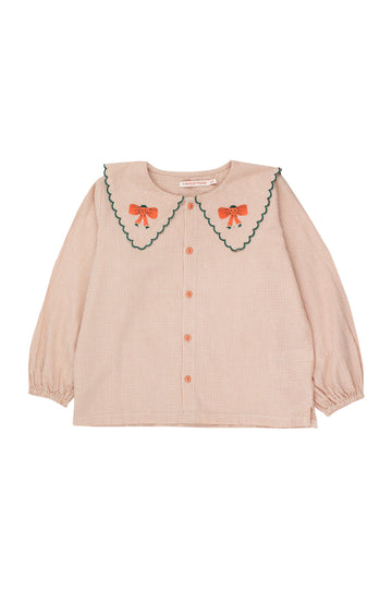 Tiny Cottons - bow collar blouse - light rust/light cream