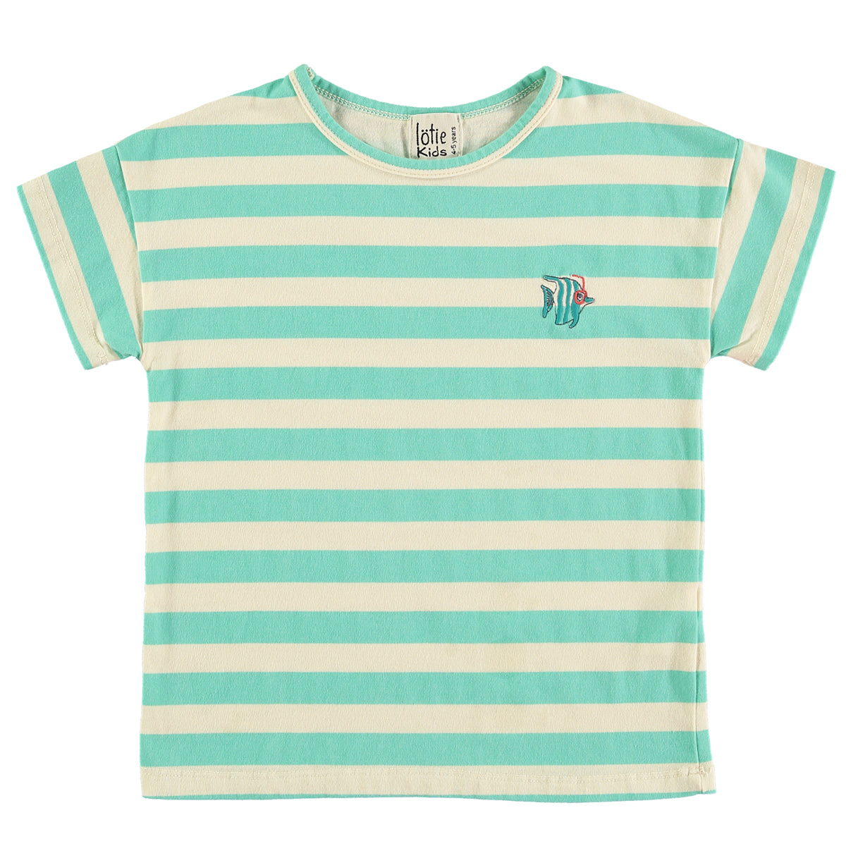Lotie Kids - stripes t-shirt - fish - off white