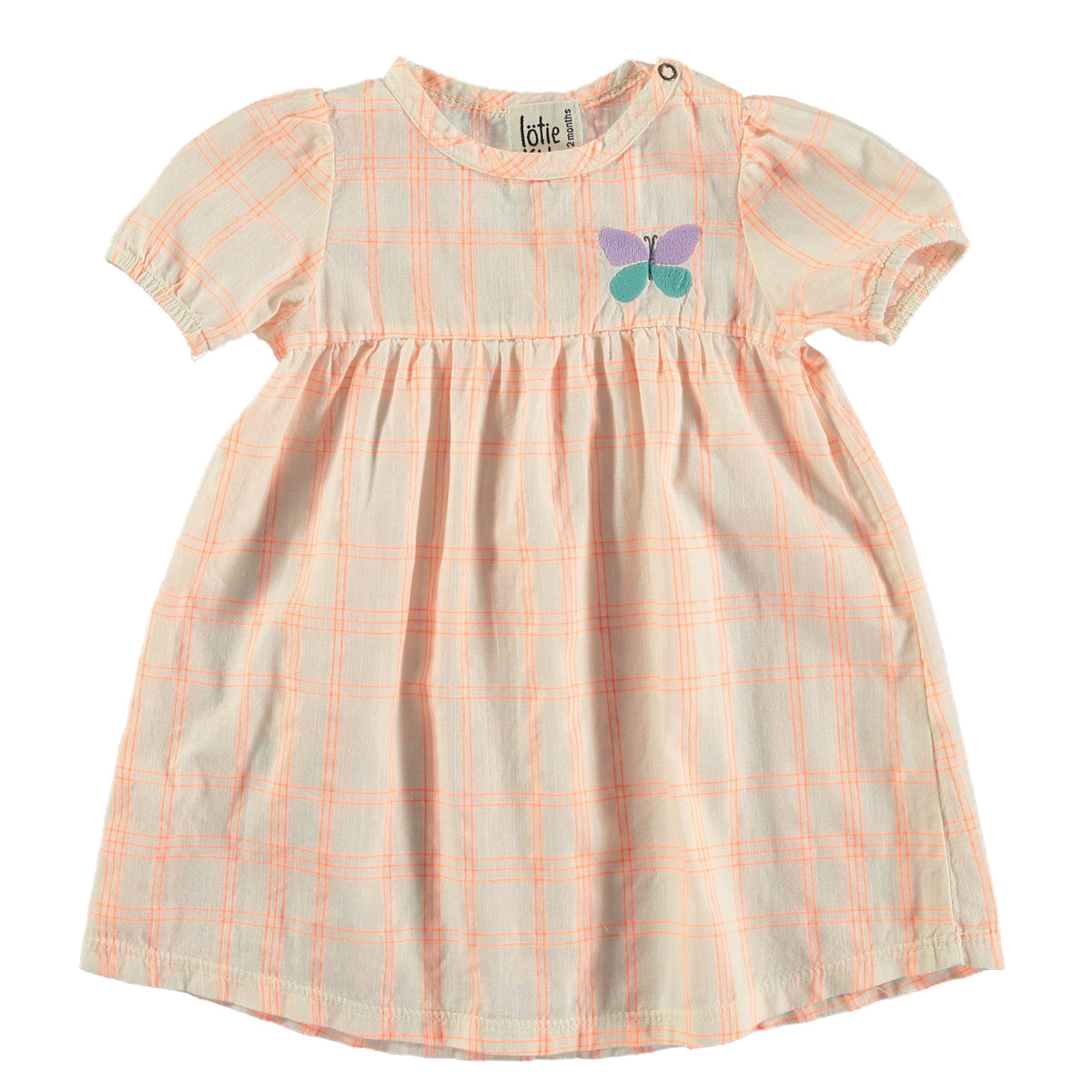 Lotie Kids - baby woven dress - butterfly - checks