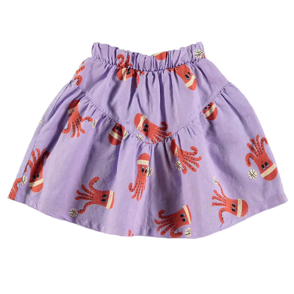 Lotie Kids - linen skirt - octopuses - mauve