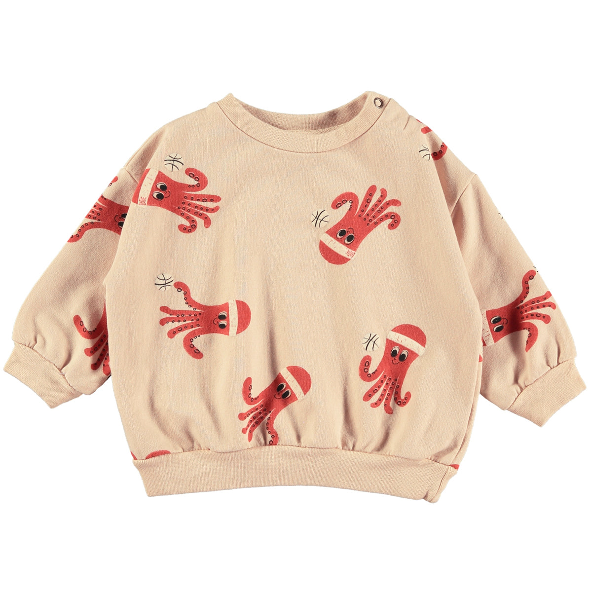 Lotie Kids - baby sweatshirt - octopuses - latte