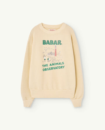 The animals observatory x babar - bear kids sweatshirt - ecru