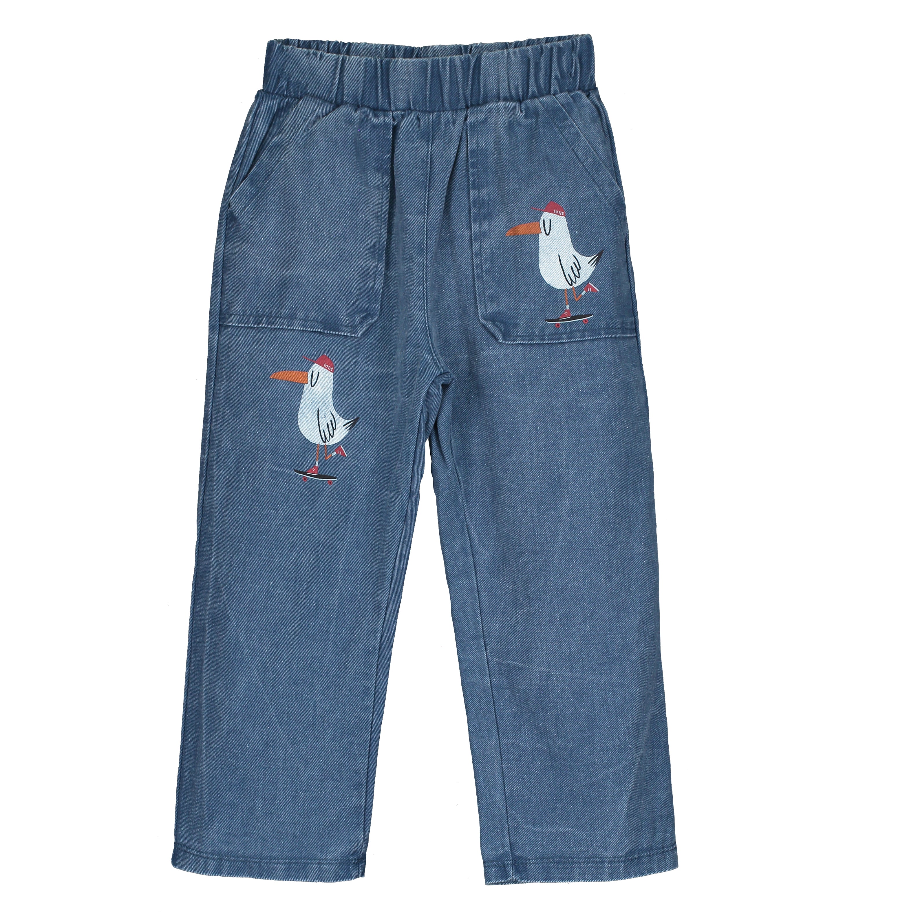 Lotie Kids - casual denim trousers - skating seagull - washed indigo