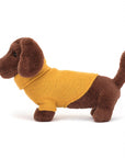 Jellycat - yellow Sweater Sausage Dog