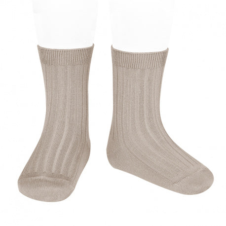 Condor - basic rib short socks - 2.016/4 334 - stone