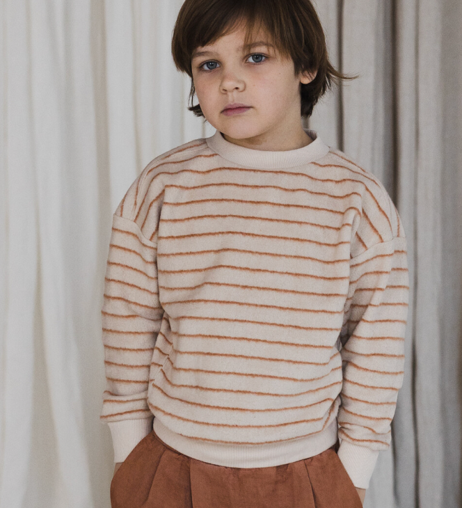 Phil and phae - oversized teddy  sweater - stripes warm cream