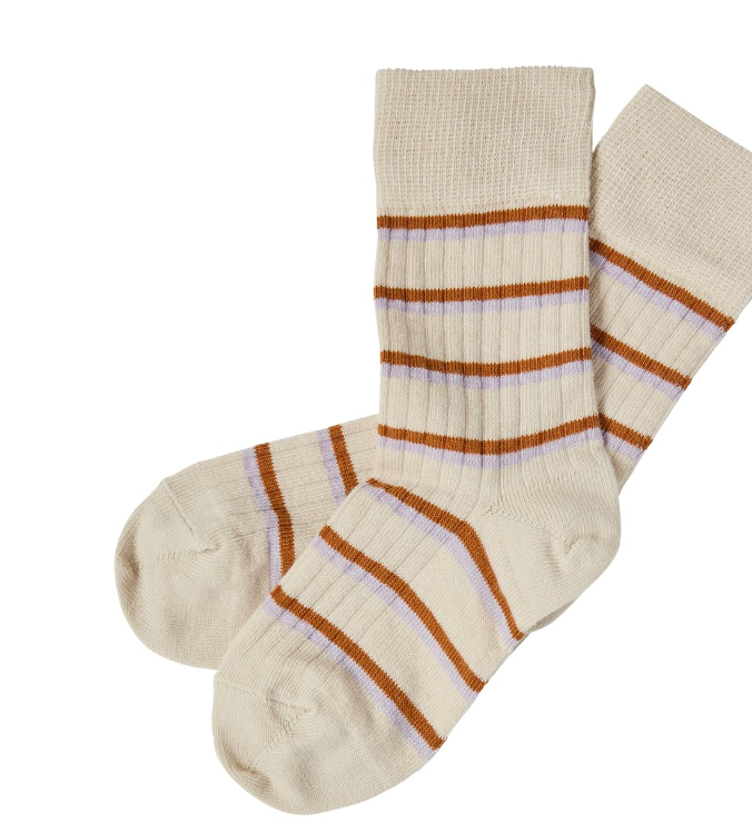 Fub - stripe socks - heather/rust