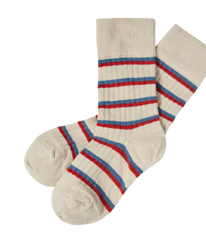 Fub - stripe socks - crimson red/azure