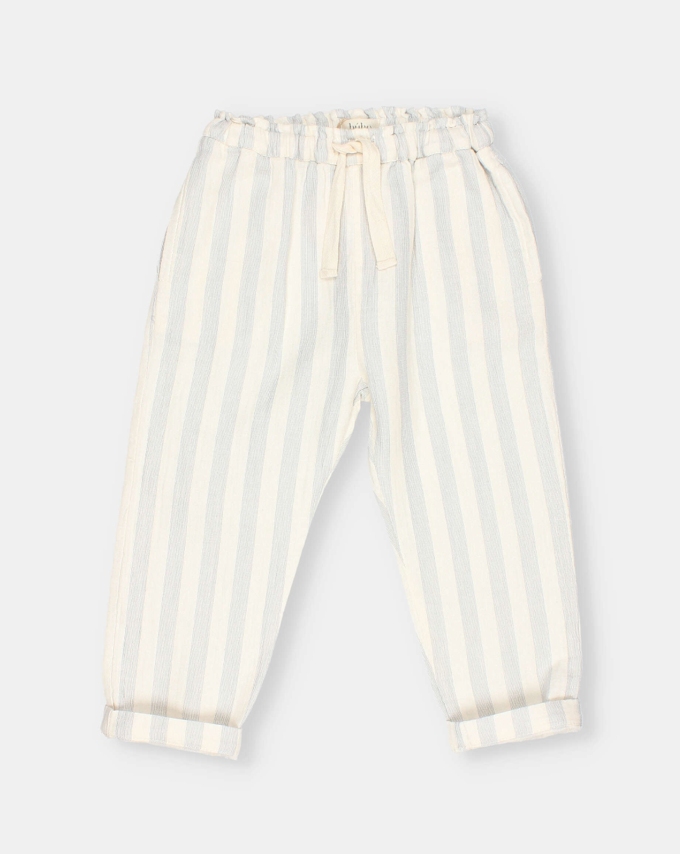 Buho - kids - stripes pants - sky grey