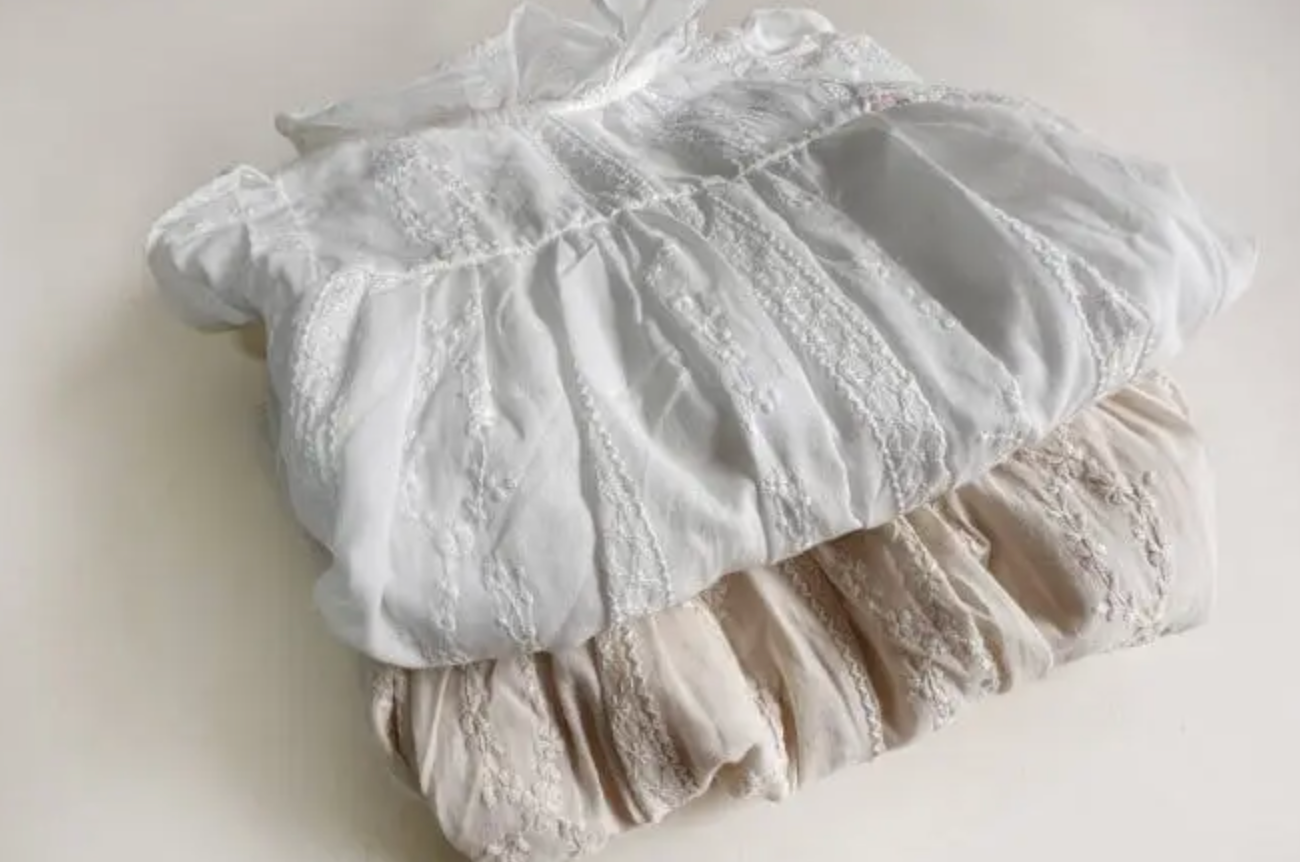 Hygge Selection - frill jacquard dress - white