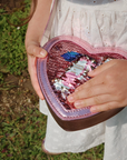 Konges Slojd -Tut heart sequin bag - cherry rose