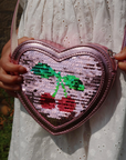 Konges Slojd -Tut heart sequin bag - cherry rose